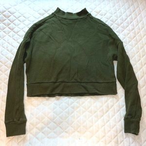 Green cropped sweater